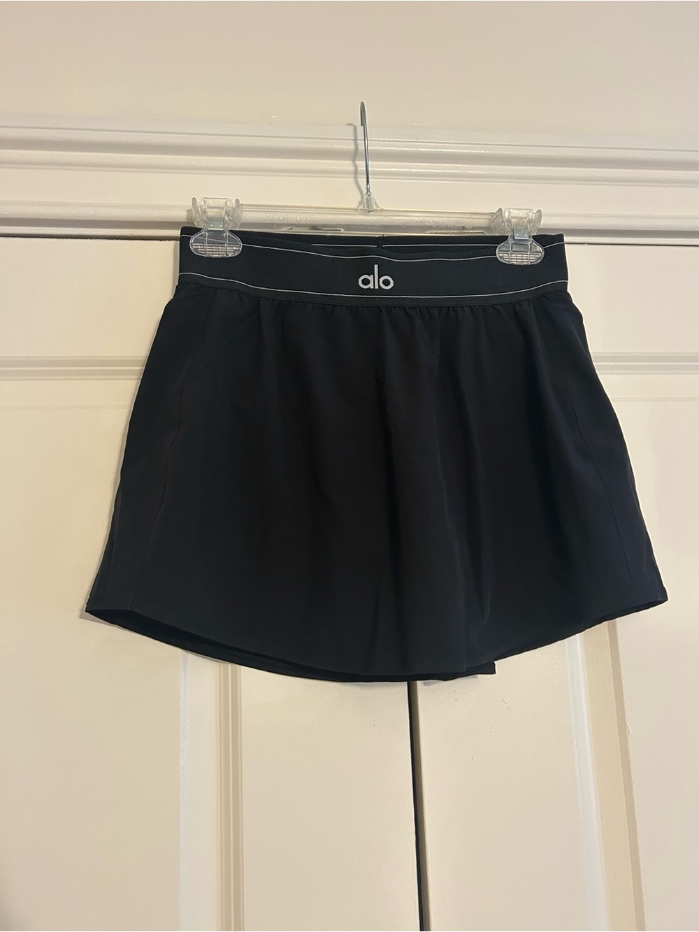 ALO Yoga Black Athletic Shorts with Logo Waistband